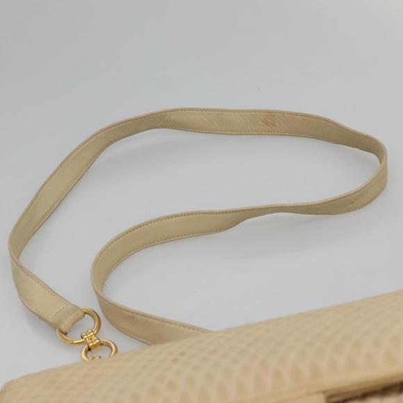 BALLY Shoulder Bag Leather Beige Auth BD1284